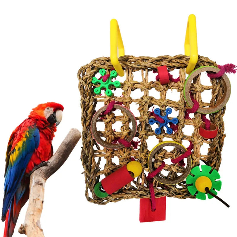 1/8PCS Set Combination Parrot Bird Toys Wood Articles Bite Pet Bird Toys For Parrot Training Bird Toy Swing Ball Bell Standing