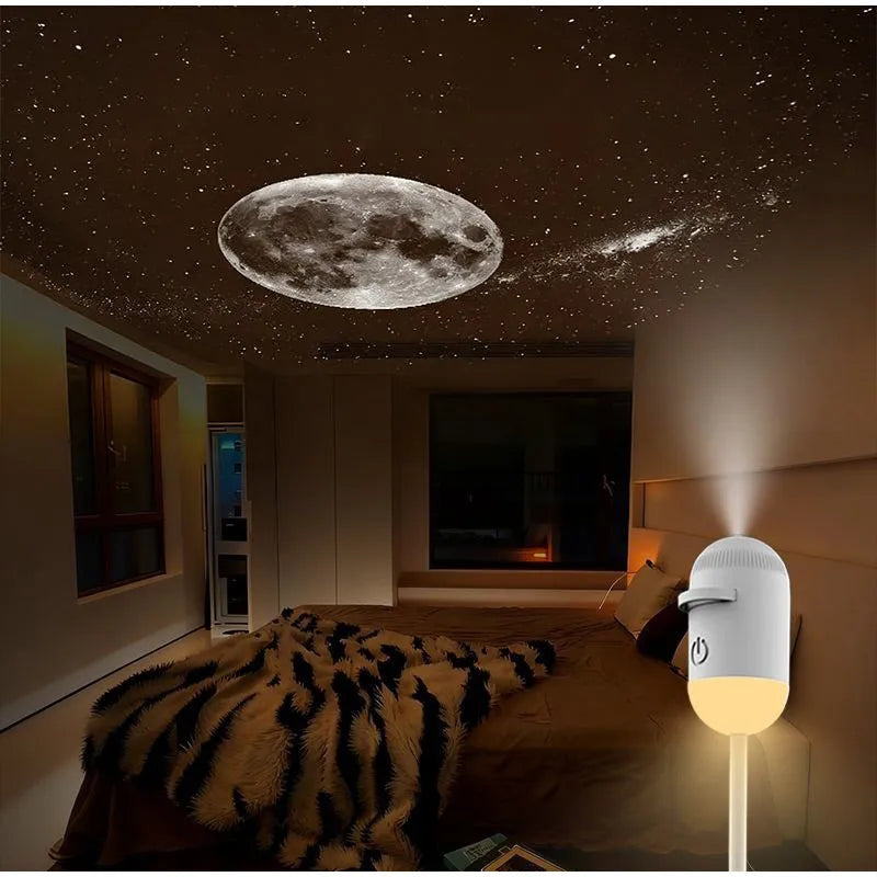 Mini Star Projector Night Light Starlight Atmosphere Lamp with Eye Protection for Bedroom Ceiling USB Rechargeable Aurora Light