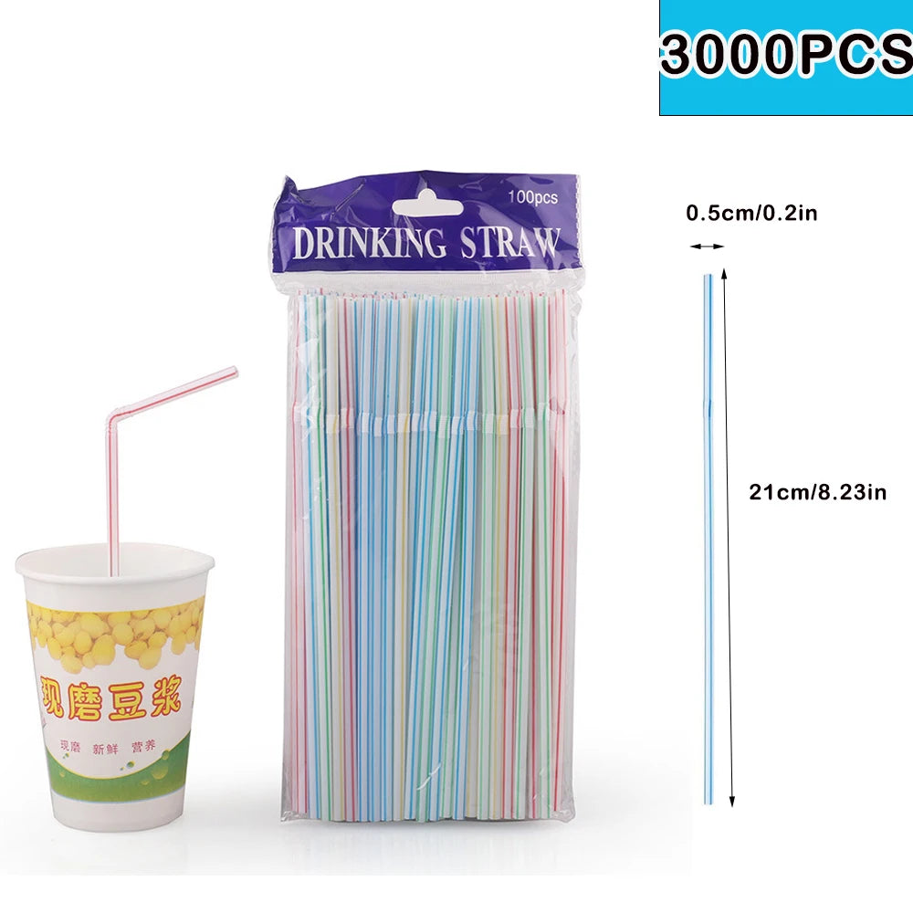 50-6000Pcs Multicolor Drinking Rietjes Straw Milk Tea Bar Party cocktail Drinking Wedding Kitchen Beverage Straws Wholesale