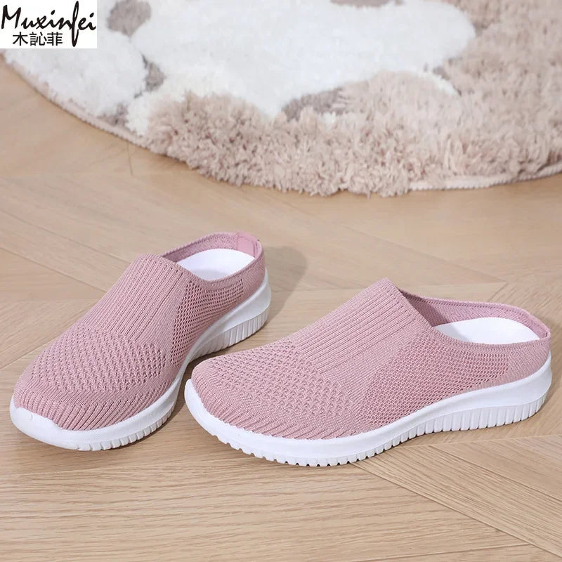 Women's Summer Shoes Plus Size Casual Single Ladies Shoes Soft Sole Cover Half Slippers Sale Shoes with Free Shipping