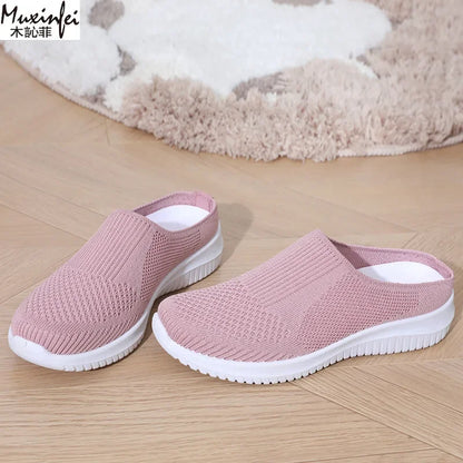 Women's Summer Shoes Plus Size Casual Single Ladies Shoes Soft Sole Cover Half Slippers Sale Shoes with Free Shipping