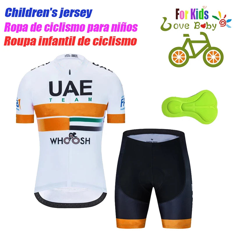 UAE 2022 New Kids Cycling Jerseys Set Summer Breathable Child Bike Cycling Clothes Boy Sport Bicycle Jersey Cycling Clothing