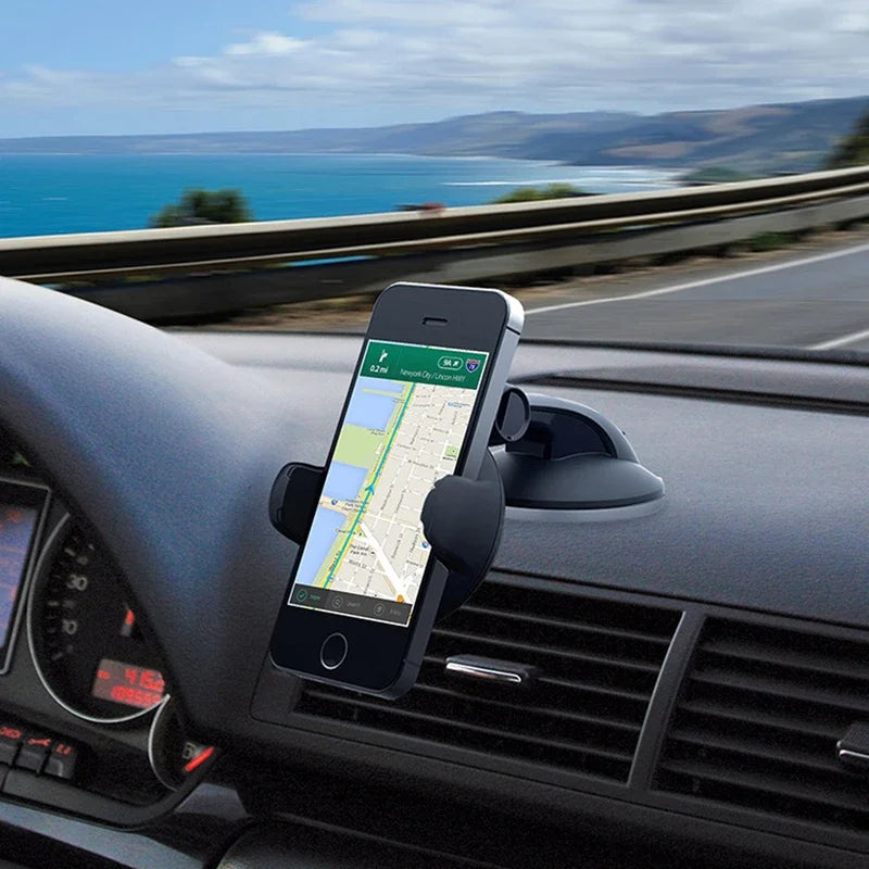 AUFU Sucker Car Phone Holder Smartphone Mount Stand GPS Telefon Mobile Cell Support For iPhone 15 14 13 Pro Max Xiaomi Samsung