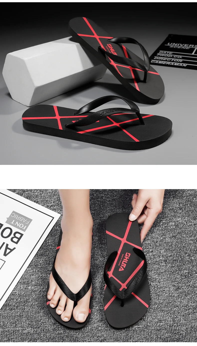 Men's Summer Flip Flop Fashionable Outdoor Slippers Casual Vacation Beach Shoes Indoor Bathroom Non-slip Flip-flops Sandals