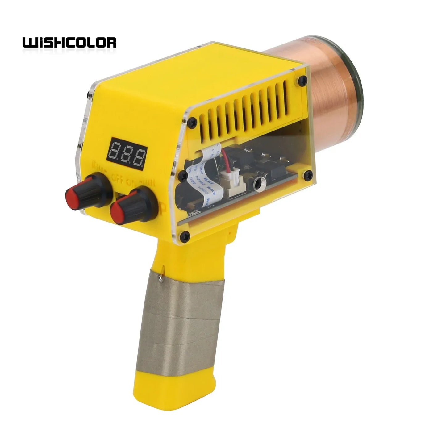 Wishcolor Handheld Tesla Coil Rechargeable Solid State Tesla Coil Manual & Automatic Modes with Yellow Shell