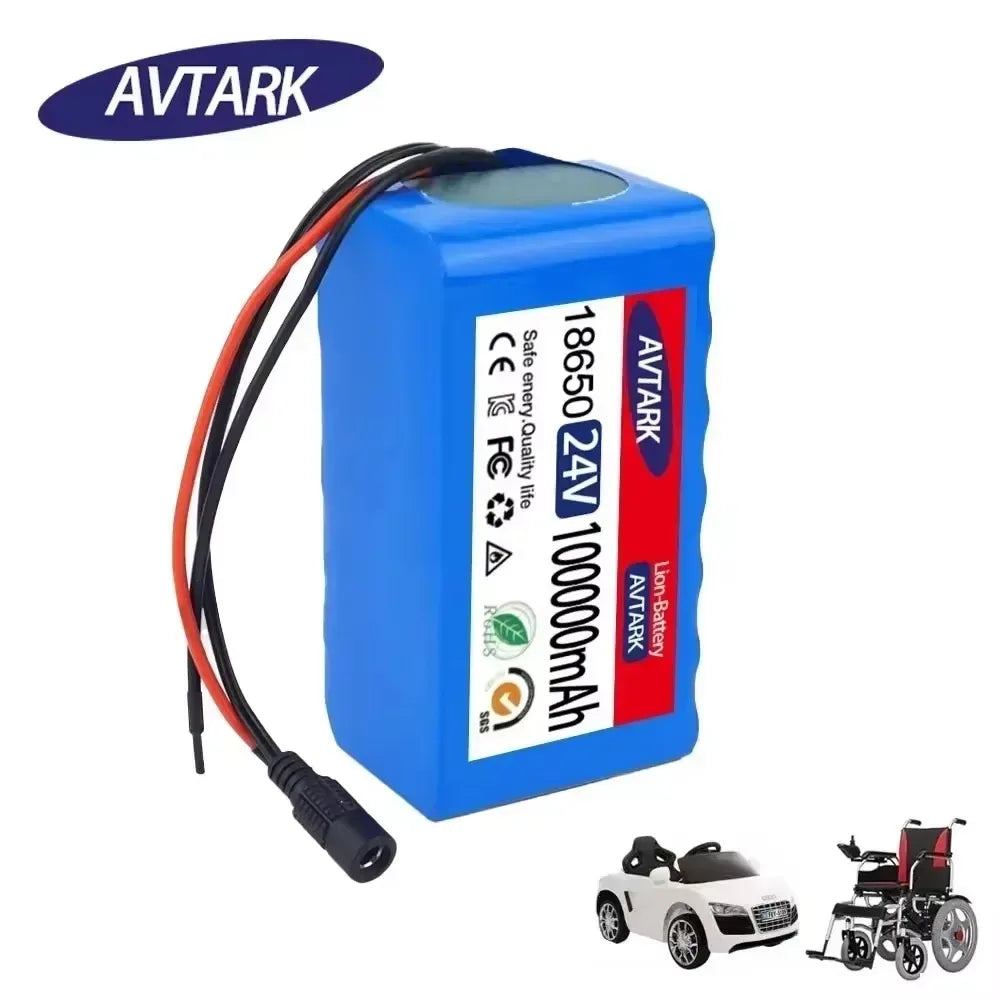 NEW 7s3p 24V 100Ah 18650 Efficient stable Lithium Battery Li-ion Battery pack and US/EU 2A Charger Battery Pack for Bicycle