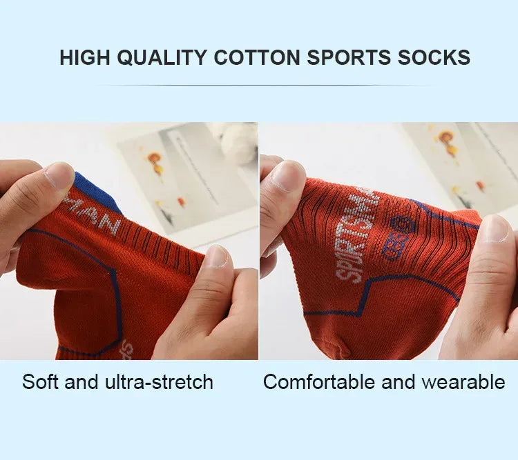 5 Pairs Men's Short Socks Sweat Absorbent and Odorous Basketball Running Sports Socks Breathable Mesh Men's Socks