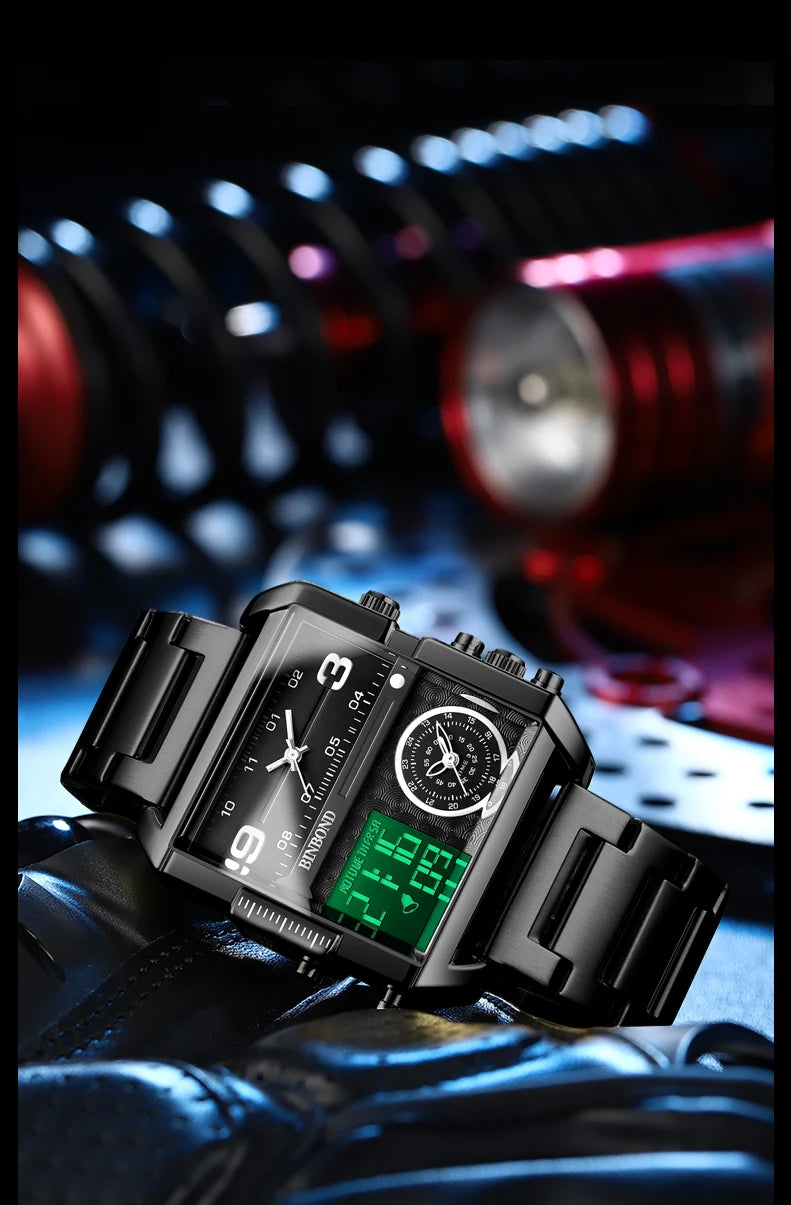 BINBOND Luxury quartz watches for men luminous waterproof multi-functional men's watch sport fashion casual reloj wristwatch TOP