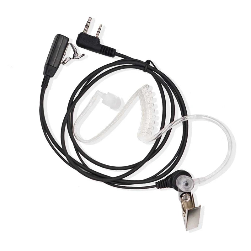 2 Pin PTT MIC Headset Covert Acoustic Tube In-ear Earpiece For Kenwood TYT Baofeng UV-5R BF-888S CB Two Way Radio Accessories