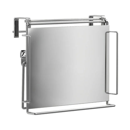 Stainless Steel Foldable Countertop Shelf Space Saving Cabinet Door Shelf No Drill Hanging Storage Bathroom Kitchen Organizer