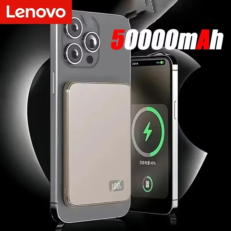 Lenovo Magnetic Magsafe Power Bank 500000mAh PD22.5W Wireless Quick Charging Portable External Battery for iPhone