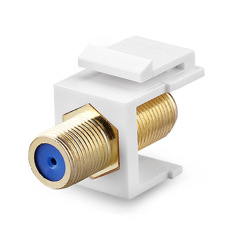 ZoeRax 10-Pack Coaxial Keystone Jack Insert, Gold-Plated RG6 Keystone Jack Insert F-Type Keystone Connectors
