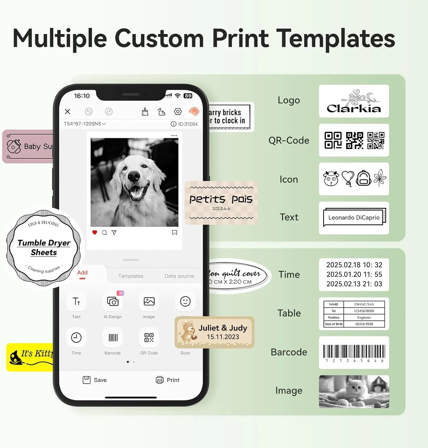 Niimbot B21 B21PRO Mini Adhesive Label Printer Wireless Portable Thermal inkless Maker Photo Barcode PriceTag Sticker 200 300dpi