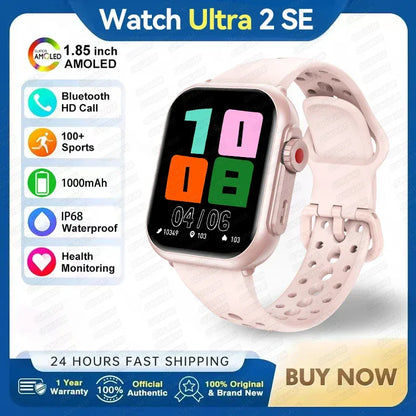Watch Ultra 2 SE Men Women 1000mAh AMOLED Heart Rate 100+Sport Bluetooth Call GPS Track Waterproof Smart Watch For IOS Android