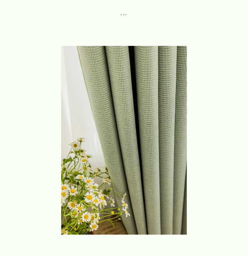 Modern Simple Balcony Drapes Light Luxury Bedroom Thick Blackout Curtain Large Area Bay Window Curtains Home Living Room Drape