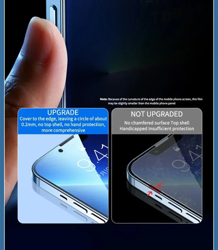 8IN1 4Pcs Anti-Spy Tempered Glass Screen Protector + 4Pcs HD Camera Lens For iPhone 11 12 13 14 15 16 Pro Max 16 Plus 16e Film by PDG ibma