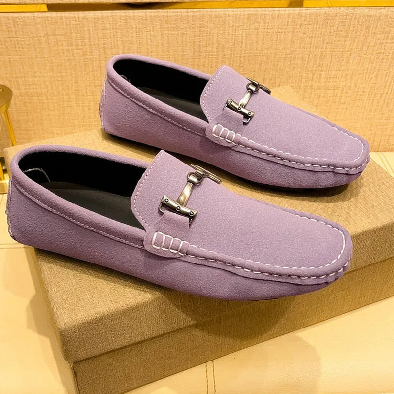MAEDEF Suede Men Casual Shoes Lazy Shoes Male Breathable Slip-on Mens Driving Flat Shoes Comfortable Boat Shoe Loafers Moccasins