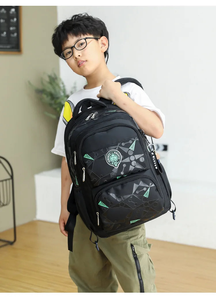 High-capacity on 2/6 Wheels Waterproof Luggage Rolling Bag Student Shoulder Backpack  Detachable Children Rolling School Bags