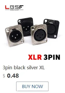 3pin black HF XLR connector 3pin D male female audio microphone socket for 86 panel YS145 YS146 YS145BG YS146BG