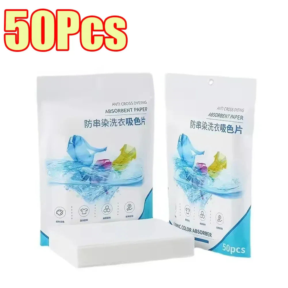 50-1400Pcs Laundry Tablets Laundry Paper Anti-Staining Mixing Color Mixing Absorption Washing Household for Washing Machine