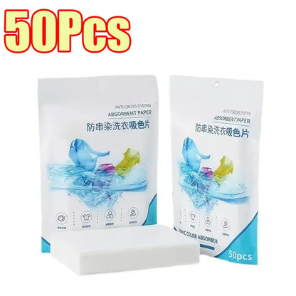 50-1400Pcs Laundry Tablets Laundry Paper Anti-Staining Mixing Color Mixing Absorption Washing Household for Washing Machine