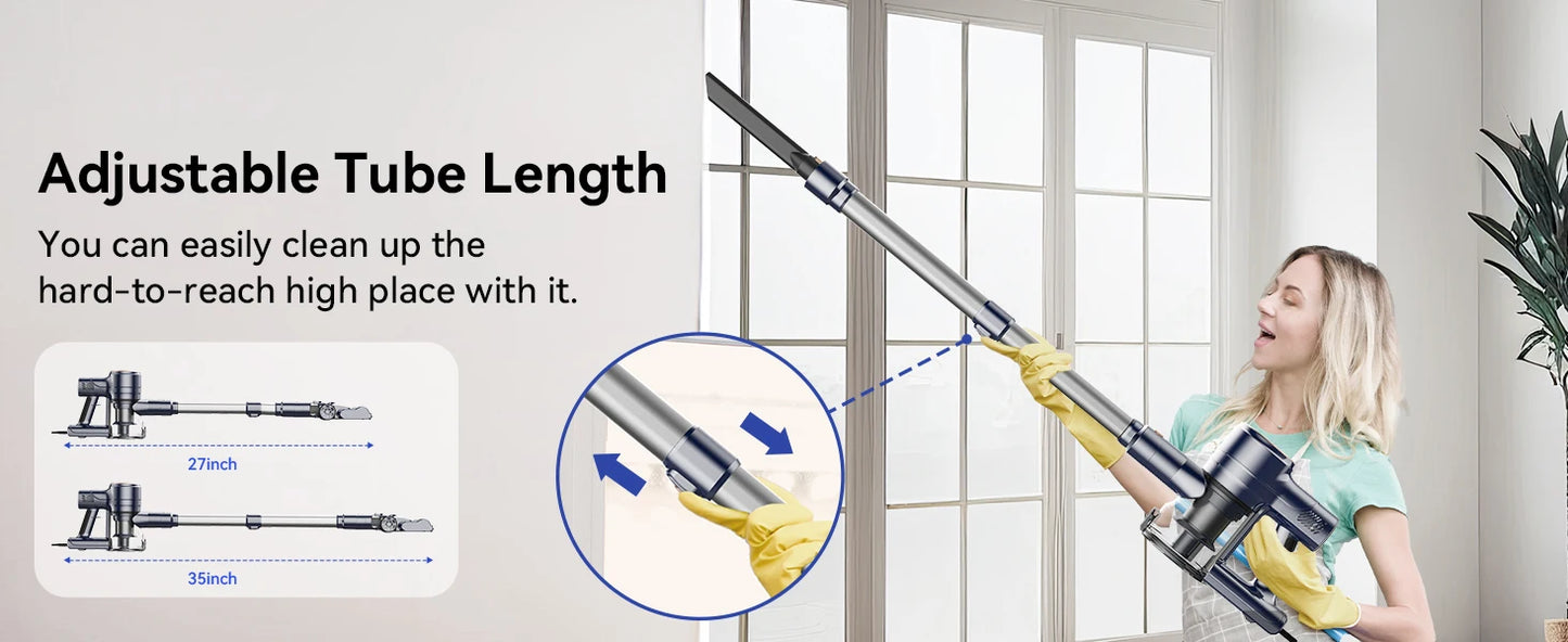 INSE I8 Corded Vacuum Cleaner Free-Stand Stick Vacuum 25KPa 600W Powerful 6 in1 Lightweight Handheld Cleaner for Carpet Pet Hair