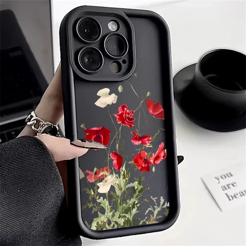 Vintage Flower Phone Case for Samsung A54 5g Case S23 A34 A53 5g A14 A13 A32 A23 A33 A52 S21 FE S22 S23 S24 Ultra Cover