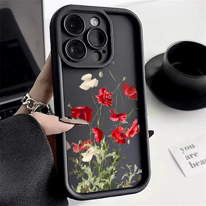 Vintage Flower Phone Case for Samsung A54 5g Case S23 A34 A53 5g A14 A13 A32 A23 A33 A52 S21 FE S22 S23 S24 Ultra Cover