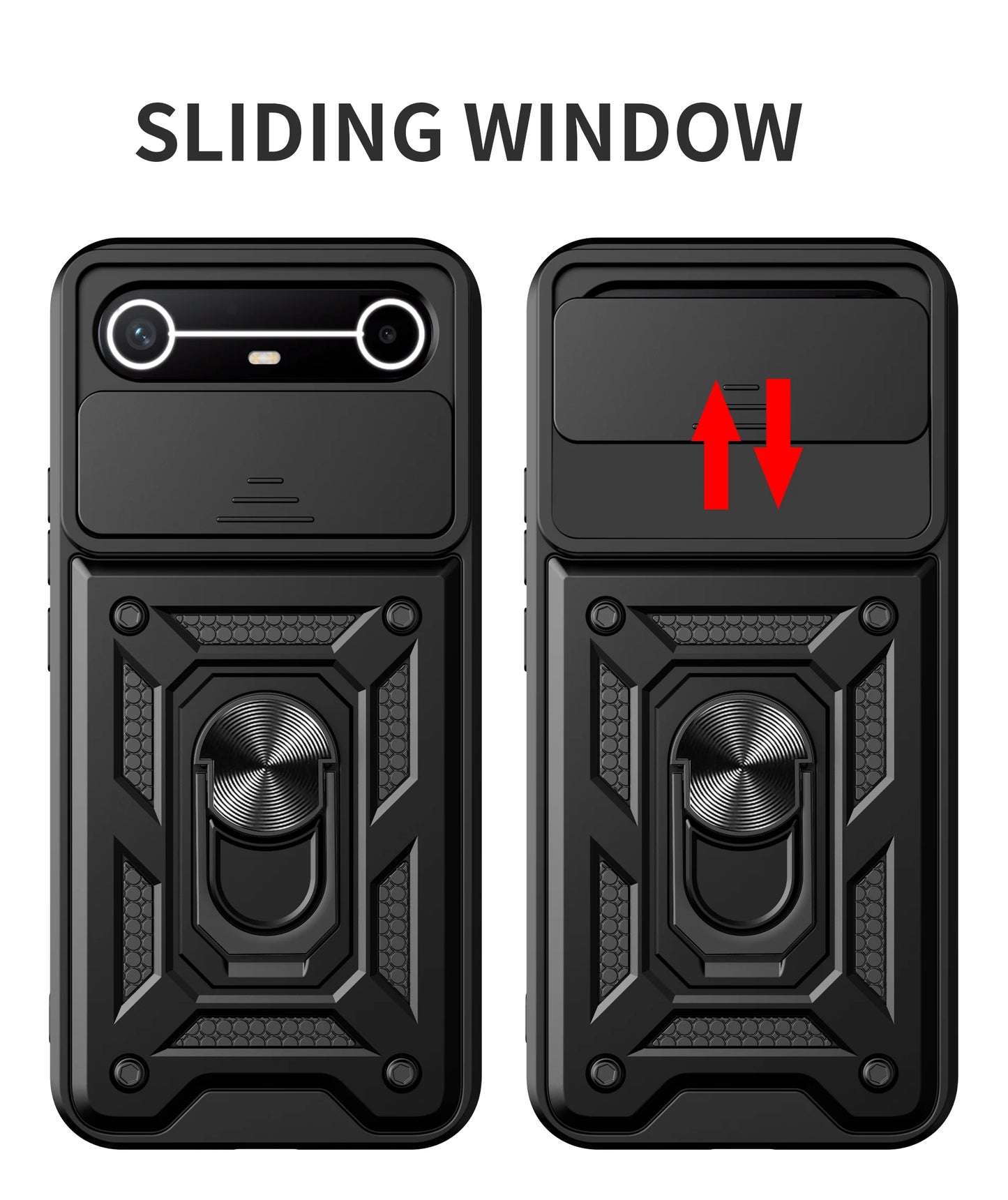 Slide Camera Cover for Tecno Spark Slim 4G Pova Slim 5G Case Ring Kickstand Holder Full Protective Shockproof Phone Capa Funda