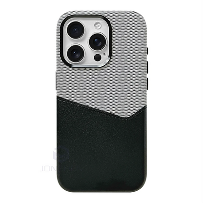 For Magsafe Card Holder Leather Case For iPhone 16 15 13 12 17 Pro Max 14 Plus Pocket Wireless Charge Alloy Lens Magnetic Cover