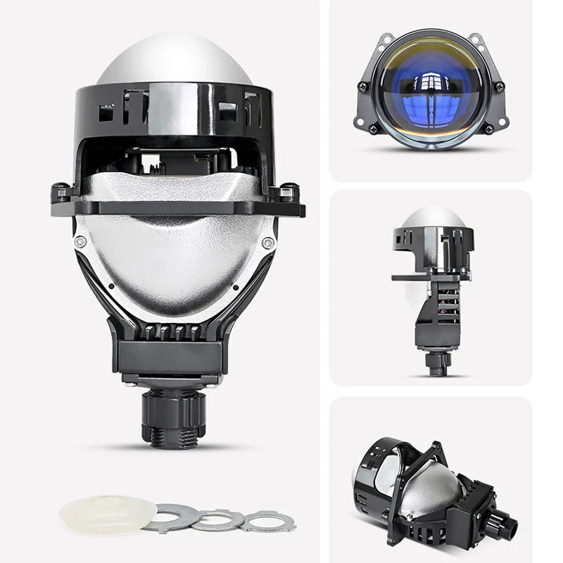 2PCS 3 Inch Bi LED Projector Lenses For Headlight Hella 120W 60000LM Auto Lamp Car Lights Retrofit Kits Hyperboloid Lens