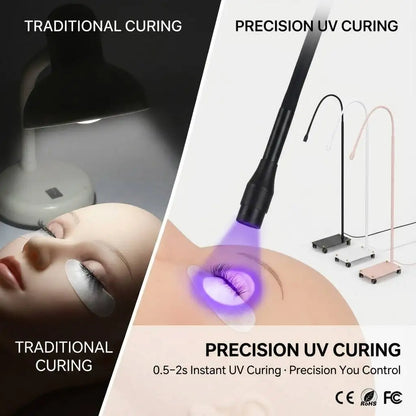 10W UV Lash Lamp Floor with Foot Switch False Eyelash Extension Nail Dryer Grafting Glue Fast Curing Light