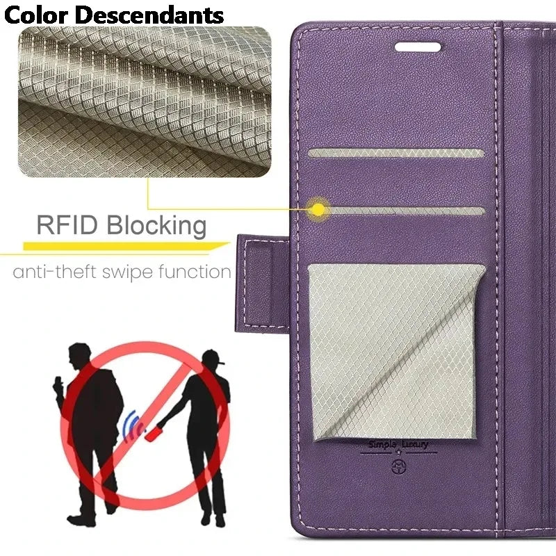 Iphone 15 Pro Max Case Iphone 13 14 12 11 Pro Max SE X XR XS Max 8 7 6 6S Plus Card Slot High-grade Leather Cover Phone Case