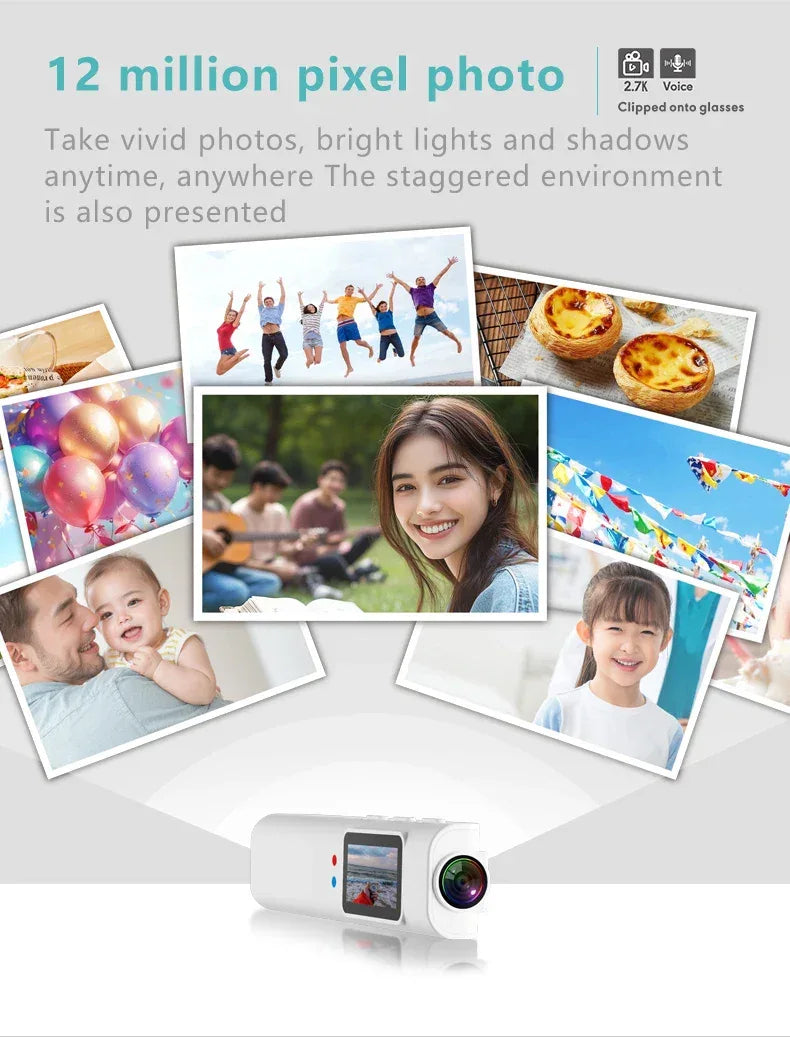 Mini FPV Eyeglasses 4K Video Shooting Micro-camera HD WiFi Intelligent Headset Glasses Video&Sound Recording WiFi APP