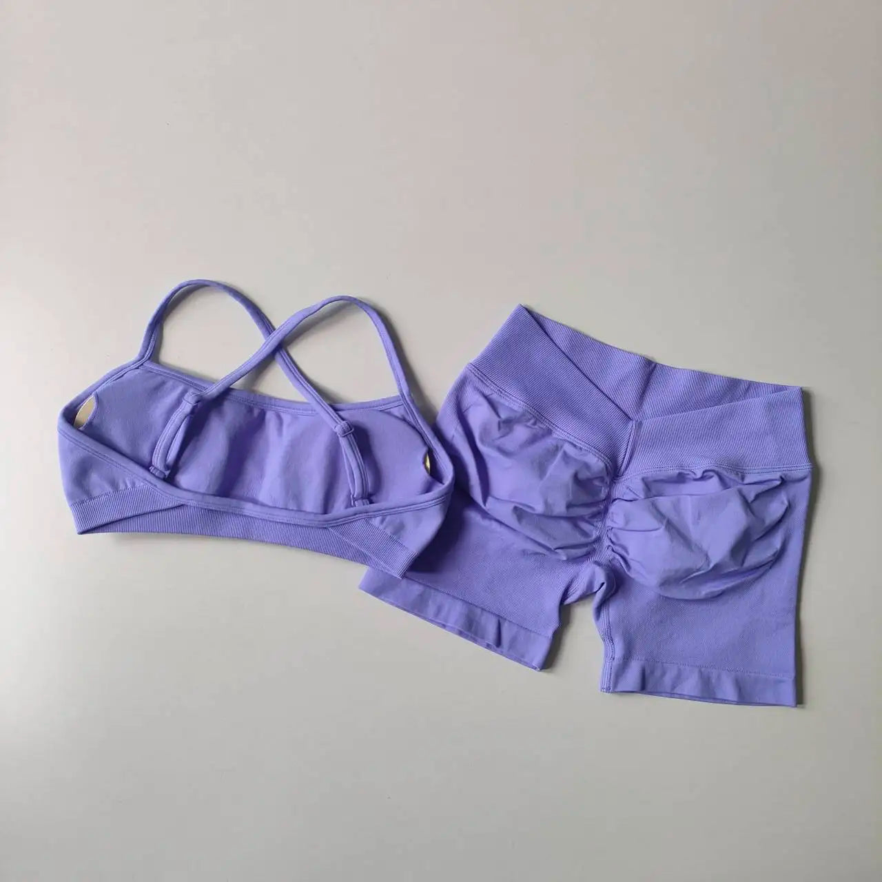 Seamless Yoga Shorts Set Yoga Women's Fitness Tight Bra Top Vest Gym Set Elastic Hip Lifting Gym Shorts Sports 2pcs Workout Suit