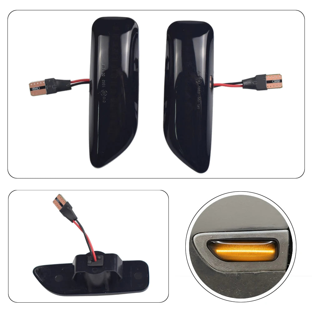 For Volvo XC90 S80 XC70 V70 S60 2001- 2009 LED Dynamic Turn Signal Light Side Mirror Sequential Lamp Blinker Indicator