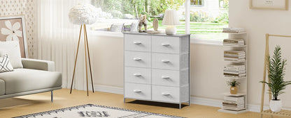 JHK Dresser Children's Wardrobe For Bedroom With 8 Fabric Drawers Storage Cabinet Steel Frame Assembly Closet For Home Furniture