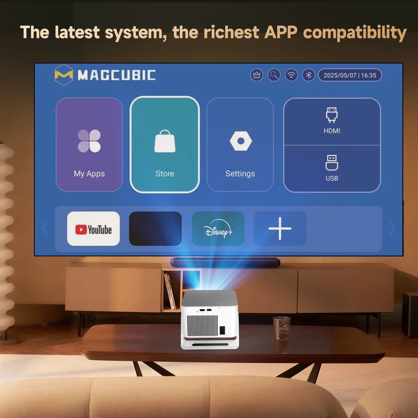 Magcubic Android 14 900ANSI Projector Auto Focus Native 1080P Support 8K With Wifi6 BT5.4 2+16G Portable Movie Outdoor HY350Max