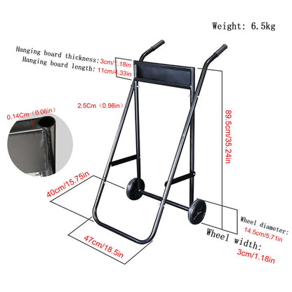 Foldable Heavy Duty Outboard Boat Motor Stand Carrier Cart Dolly Trolley Transport 50kg