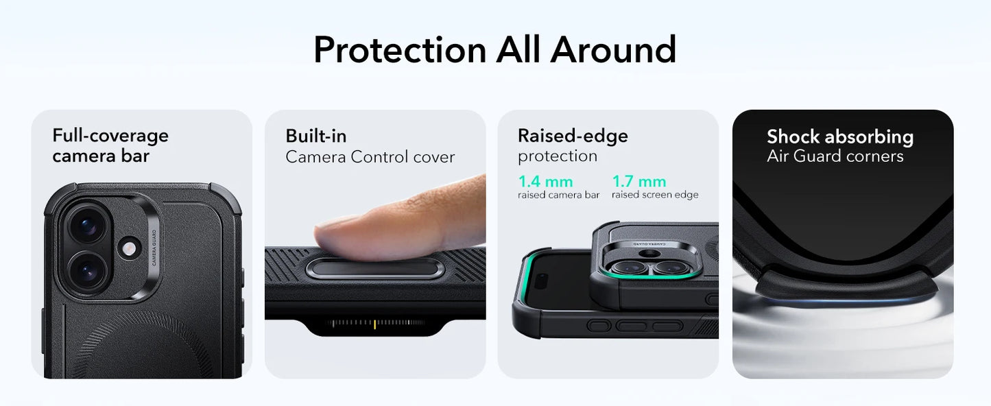 ESR for 17 Pro Max Case With Camera Control Button Military-Grade Protective Magnetic Phone Case For iPhone 16&17&17 Air&16 Pro