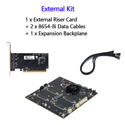SXM2 for NVIDIA V100 GPU Adapter Board Card NVLink 300G 4-Port 4‑Way / Dual-Card Dual-Channel Pass-Through Expansion Backplane