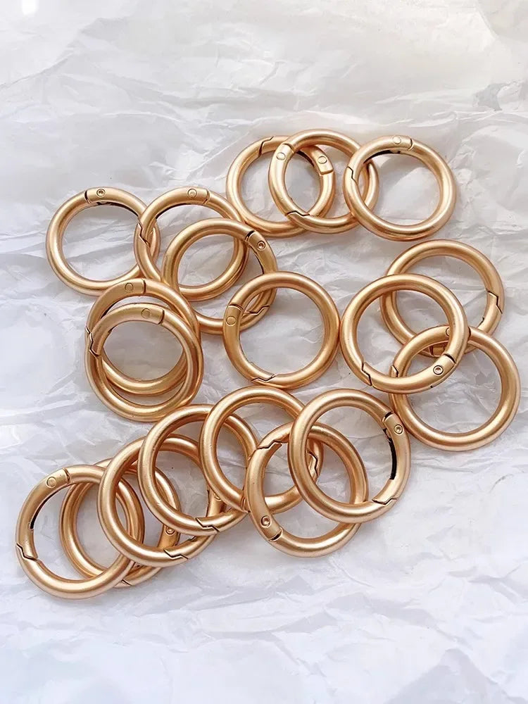 10/50pcs Metal O Ring Spring Clasps for DIY Jewelry Openable Round Carabiner Keychain Bag Clips Hook Dog Chain Buckles Connector