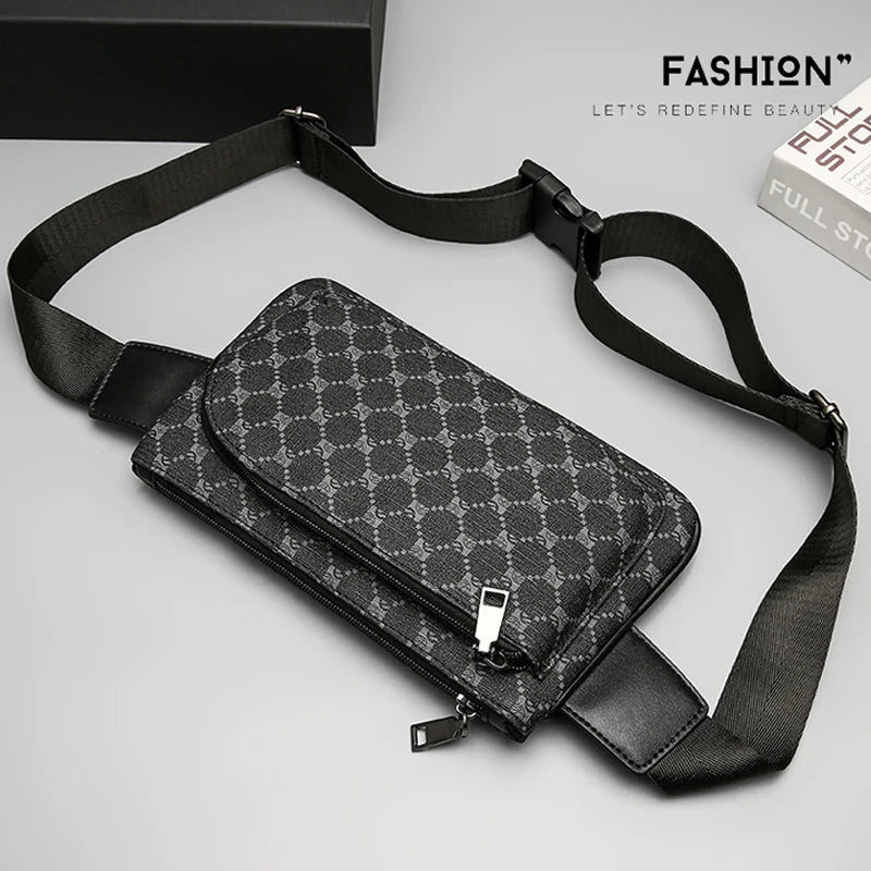 Fashion mini leather men's chest bag crossbody bags sacoches hommes bandolera hombre bolsos para hombre bag for men sling bag