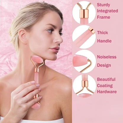 Facial roller and gua sha set, facial massage tools for skincare, relaxation, home beauty, and daily use