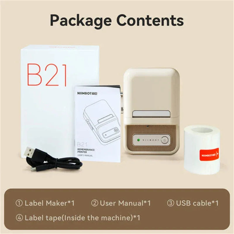 Niimbot B21 B1 Mini Portable Thermal Label Printer Office Supplies Adhesive Sticker Printers Maker Without Ink For Phone
