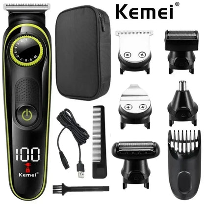 Hair Clipper Kemei KM-696 Multifunctional Trimmer for Men Electric Shaver for Men's Razor Nose 5 in 1 Professional Trimmer