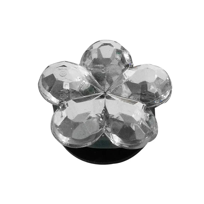1PCS Bling Crystal PVC Shoe Charms Flower Heart Shaped Gem DIY Accessories Shoe Decorations Charms Transparent Diamond