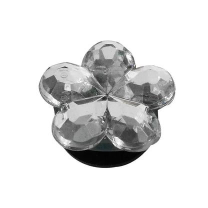 1PCS Bling Crystal PVC Shoe Charms Flower Heart Shaped Gem DIY Accessories Shoe Decorations Charms Transparent Diamond