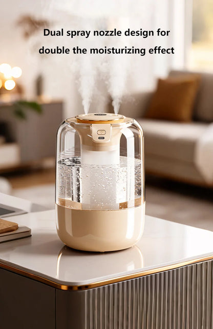 Humidifier USB Double Spray Quiet 2L Large Capacity Humidifier Home Dormitory Office Bedroom Desktop with Night Light