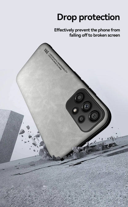 Hidden Iron Plate Magnetic Frosted Leather Phone Case For Xiaomi 17 Pro Max 15T 15 14 14T 13 13T 12 12T 11 11T Pro Back Cover